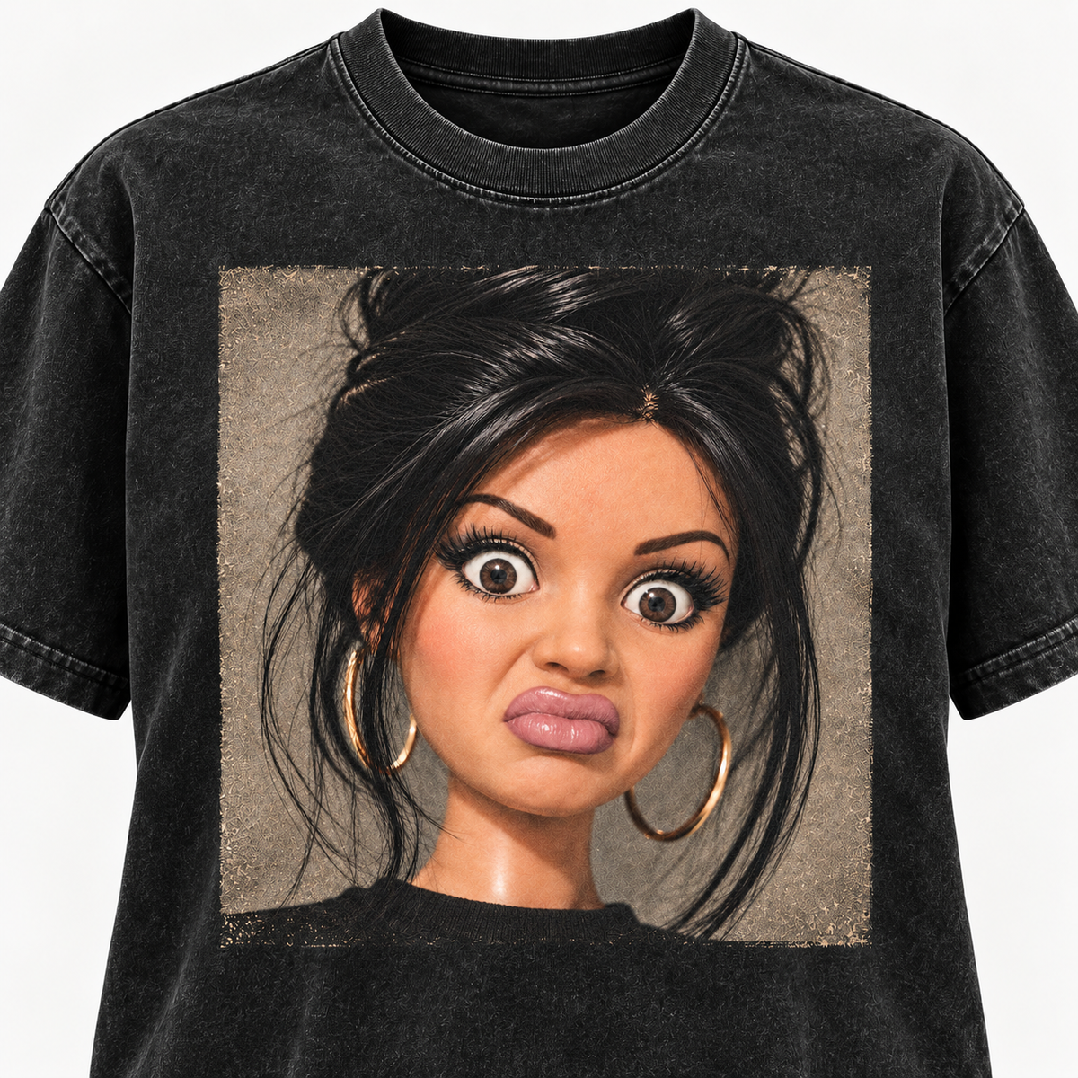 Women's Vintage Doll Girl Stank Face Meme T-Shirt